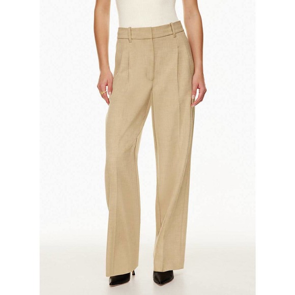 Wilfred Pants - Aritzia Wilfred The Effortless Pant in Heather Oat Beige 2